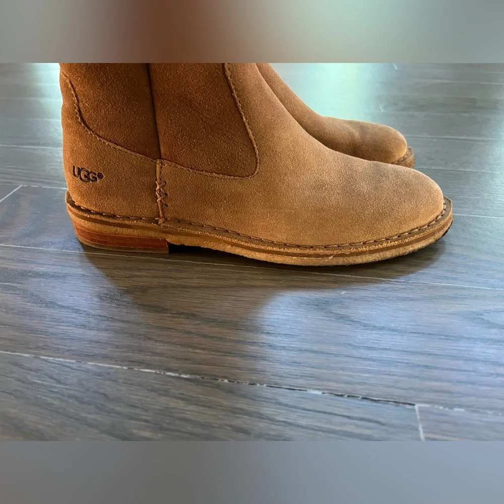 UGGS Tan Suede Knee-High Boots Size 6.5 - Picture 5 of 7